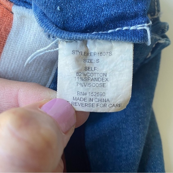 Wide Leg Barrel Jeans Womens Size Small Striped Ankle Crop Baggy Relaxed Loose - Picture 15 of 16